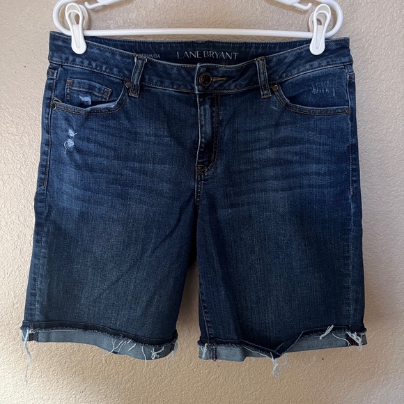 Lane Bryant Bermuda Jean Cuffed Shorts - Picture 1 of 3